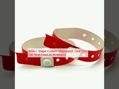 Larga L de forma personalizada impermeable de una sola vez uso de vinilo Event ID pulsera