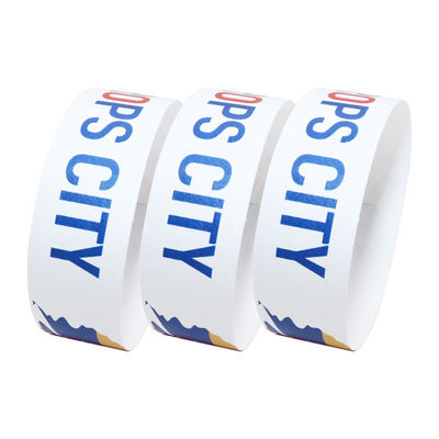 Código de barras Tyvek Pulseras de papel Impresión de logotipo personalizado Resistente al desgarro
