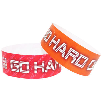 Papel personalizado Eventos pulseras impermeables Imprimido Material Tyvek