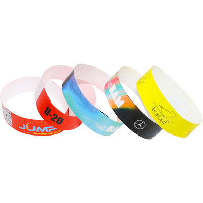 Las pulseras de Tyvek personalizadas desechables para eventos Blanco Rojo Azul Seguridad