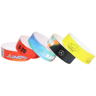 Pulseras de papel de color para eventos con código de barras resistentes al calor con material Tyvek