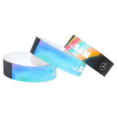 Las pulseras para eventos de papel Tyvek Azul Rojo Impermeable Tamaño ajustable