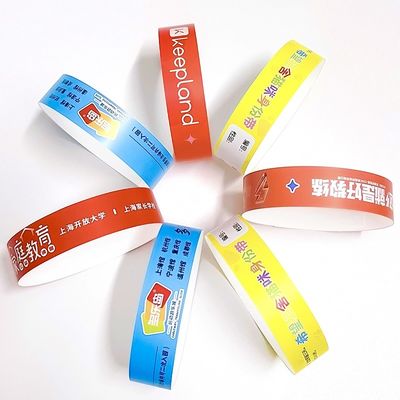 Pulseras de papel Tyvek resistentes al agua con numeración secuencial personalizada