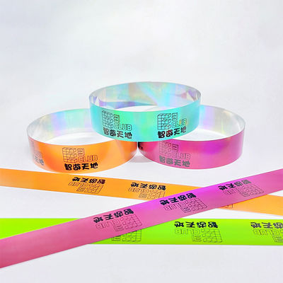 Las pulseras de Tyvek de brillo ajustable, las pulseras de brillo ecológicas personalizadas