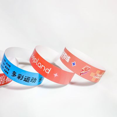 Pulseras de papel de colores de código de barras duraderas, pulseras de Tyvek personalizadas impresas
