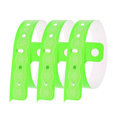 Eventos personalizados Pulseras de PVC Impresión de pantalla de seda Seguridad a prueba de agua
