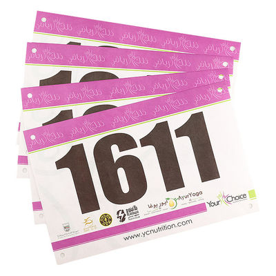 Tyvek Bib personalizado para la carrera de maratón número de reconocimiento del participante