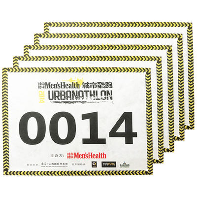 Neon Tyvek Race Bib Numbers para eventos deportivos Impreso a prueba de lágrimas