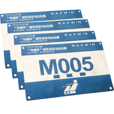 Números de carreras impresos en neón duradero, Reflector Rectangular para Maratón