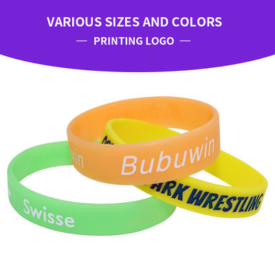 Pulseras personalizadas de silicona impresas Logotipo personalizado Brazaletes coloridos
