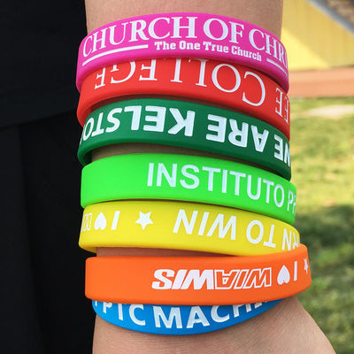 Pulseras de silicona impresas duraderas con impresión de transferencia de calor
