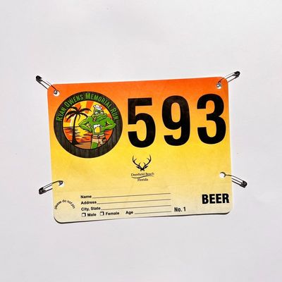 Rectangular Tyvek Race Bib Números Impreso en pantalla Durable