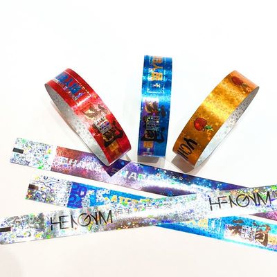 Seguridad Tyvek pulseras de papel con logotipo personalizado Impresión y numeración secuencial