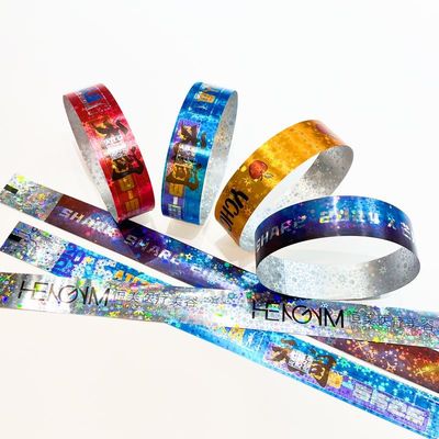 Pulseras de papel Tyvek personalizadas de varios colores con cierre rápido