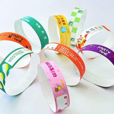 Pulseras de papel Tyvek impresas a medida con cierre rápido y numeración secuencial a prueba de agua