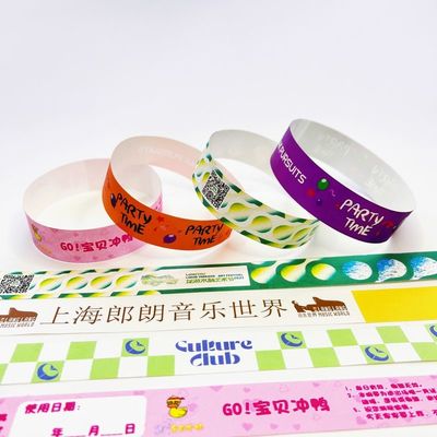 Pulseras Tyvek de colores con cierre rápido, impermeable, numeración secuencial y logotipo personalizado