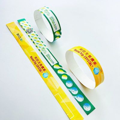 Pulseras ajustables para eventos Tyvek Escanear el código de barras para eventos seguros y protegidos Variedad de colores Papel Brazalete Evemt