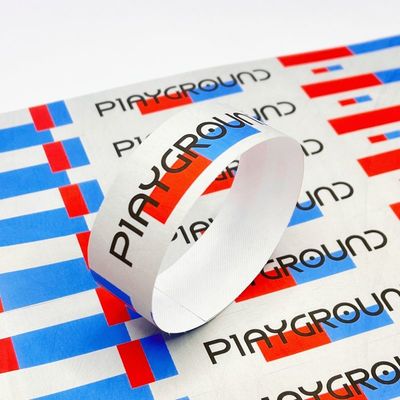 Pulseras duraderas para eventos de papel Tyvek con código de barras e impresión a todo color