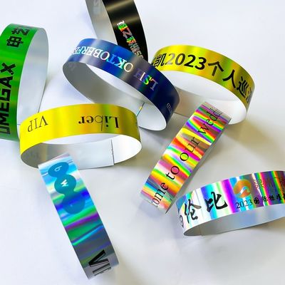 Pulsera de evento personalizada Brillante brillo láser Pulsera de actividad de fiesta para niños adultos