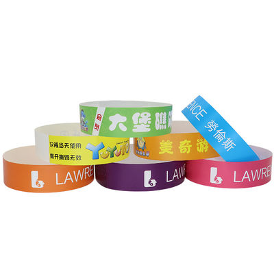 Bolsa de venta personalizada de pulseras de papel PP para eventos con patrón de logotipo de palabra código de barras pulsera de regalo promocional