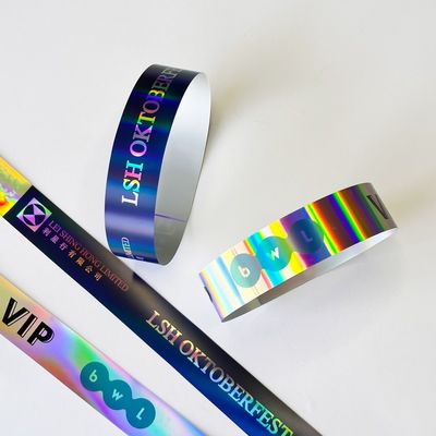 Pulsera de evento personalizada Brazalete brillante Laser Glitter Actividad de fiesta Pulsera para niños adultos