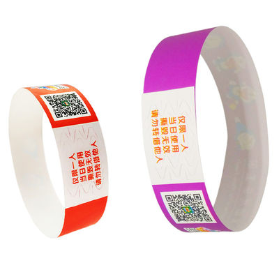 Pulseras de eventos Tyvek de colores baratos con impresión a todo color pulseras de entrada resistentes al sudor