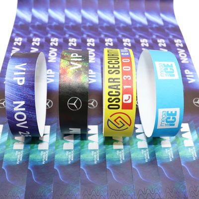 Artículo personalizado Tyvek Eventos de papel Muñecas Actividad del evento Invitado VIP Identificación de admisión Brazalete de evento de papel