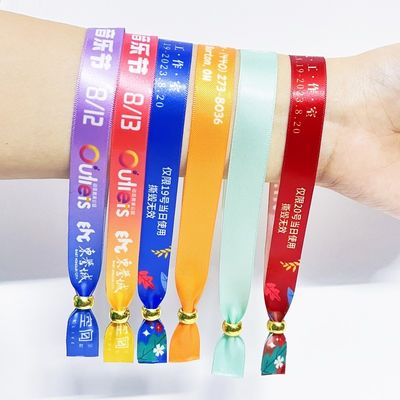 Venta caliente Logotipo personalizado Polyester Pulseras de tela tejida Regalo para promoción y eventos Longeza ajustable Pulsera tejida