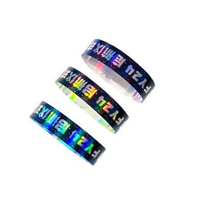 Fábrica mayorista Laser Glitter Pulsera Eventos Concierto Festival Neón Arcoiris Laser Logotipo Brillante Pulsera de papel láser