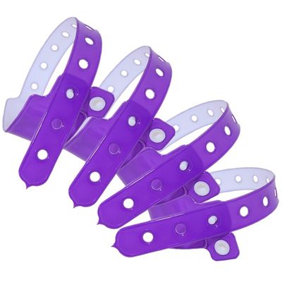 Fabricante Pulsera desechable personalizada de plástico vinilo PVC neón color fluorescente resistente al agua Eventos de fiesta pulsera de regalo