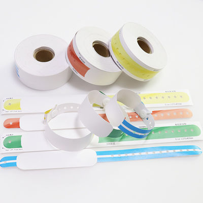 Venta al por mayor de pulseras de hospital desechables de identificación en blanco, de inyección de tinta, de papel impreso de pacientes con sensibilidad térmica