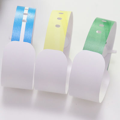 Venta al por mayor de pulseras desechables de identificación hospitalaria con inyección de tinta en blanco Pulseras de papel impresas para pacientes sensibles a la temperatura