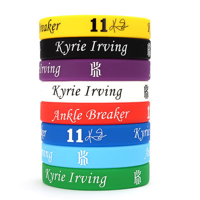 Eslogan Palabra de guardia Pulseras de silicona impresas Banda personalizada Fútbol Fans de baloncesto Deportes Pulseras de silicona