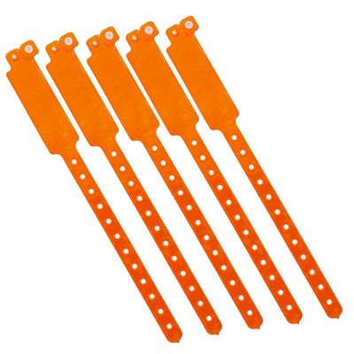 Pulsera desechable personalizada de color fluorescente de neón plástico vinilo PVC impermeable para eventos