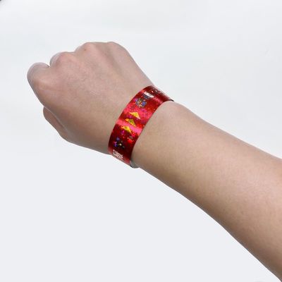 Pulsera de papel láser ajustable para fiestas / eventos / festivales / conciertos Diseño personalizado