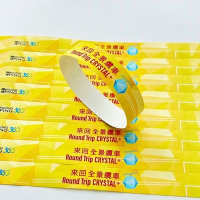 Pulsera de papel Tyvek Dupont impermeable personalizada con código de barras para admisión