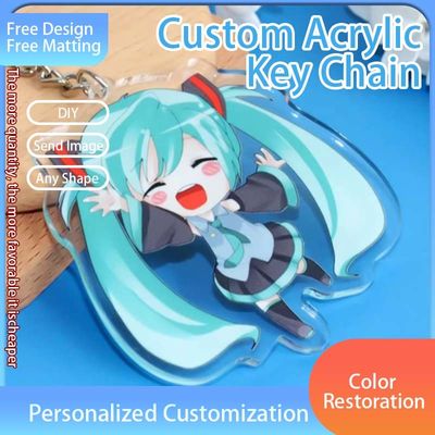 Clavedero transparente de acrílico con anillo de metal personaje de dibujos animados