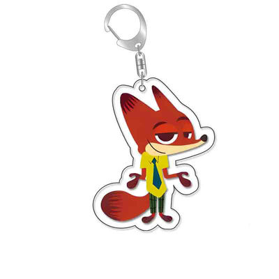 Zootopia Recuerdo Impreso Acrílico Con Anillo De Metal Y Diseño Moderno