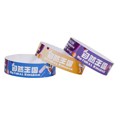Eventos personalizados PP pulsera de papel sintético patrón de color impresa impermeable a la sudoración resistente a la entrada pulsera de admisión