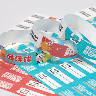 Eventos personalizados Pulsera de papel con código de barras numerada Resistente al agua piscina Eventos de identificación de admisión Pulseras de papel