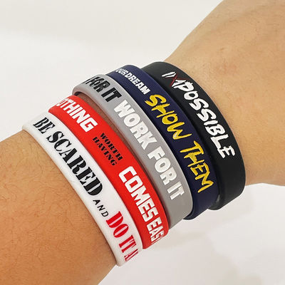 Slogan Palabra de Vigilancia Pulseras de silicona impresas para el Festival Deportivo de Juegos de Fútbol