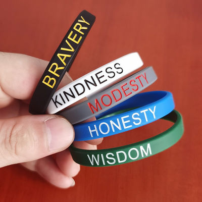 Pulseras de silicona impresas a medida para promoción y regalos longitud 20cm-25cm