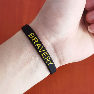 Eslogan de la fábrica Palabra de guardia Pulseras para adultos impresas Eventos de negocios por encargo Recuerdo Regalo Pulseras de silicona