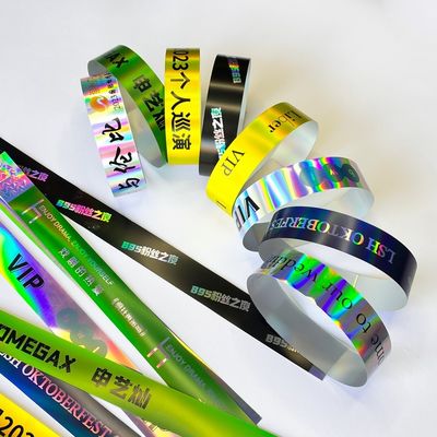 Fabrica de personalización de las pulseras VIP brillante láser Brillo Concierto Festival de música Fiesta Actividad pulseras para adultos niños