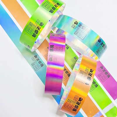 Fabrica de personalización de las pulseras VIP Brillante brillante láser Concierto de música Festival de fiesta Actividad pulseras para adultos niños