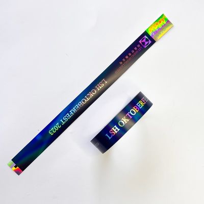 Neon Rainbow Laser Glitter Brazaletes personalizados para festivales Concierto de eventos, pulsera desechable para festivales de música