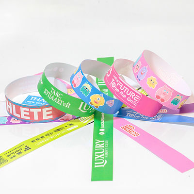Impresión de logotipo Tyvek Brazalete de fiesta personalizado Entrada VIP Papel de entrada Banda de pulsera