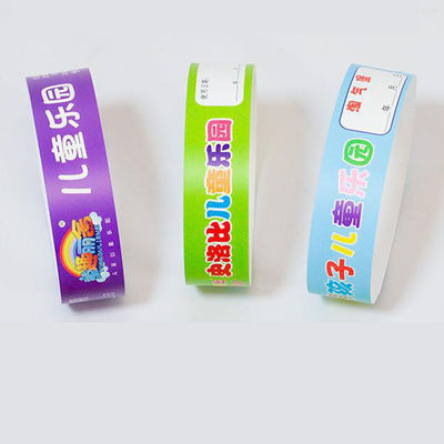 PP de papel sintético de pulsera Logotipo Impreso resistente al agua / sudor para la entrada en el evento