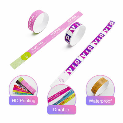 Pulseras de papel Tyvek para eventos de festivales personalizables y duraderas