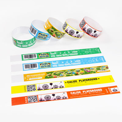 Personalización Pulseras de papel Numeración secuencial Pulseras de papel Tyvek para el evento del festival